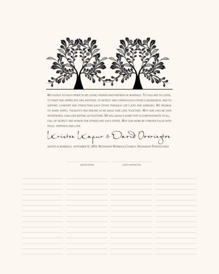 Branched - Two Trees Flower Wedding Certificates