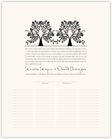 Branched - Two Trees Flower Wedding Certificates