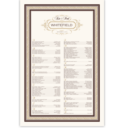 Victorian Flourish Contemporary and Classic Wedding Seating Charts