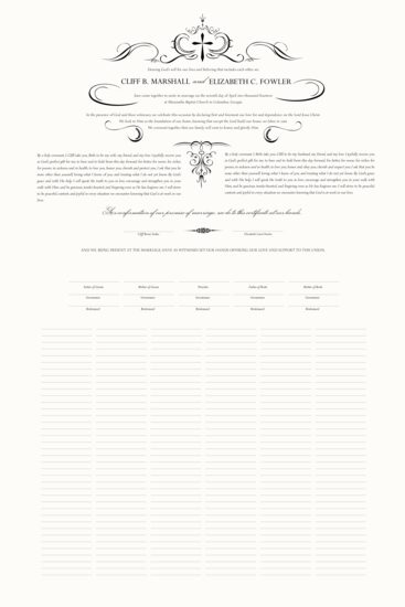 Victorian Classic Contemporary and Classic Wedding Certificates