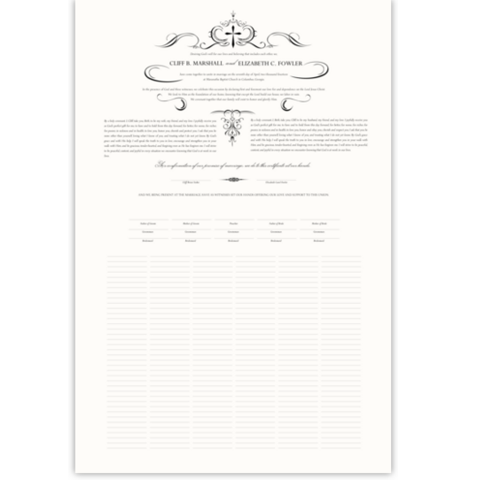 Victorian Classic Contemporary and Classic Wedding Certificates