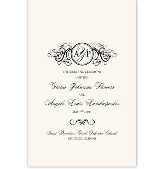 Curly Sue Contemporary and Classic Wedding Programs