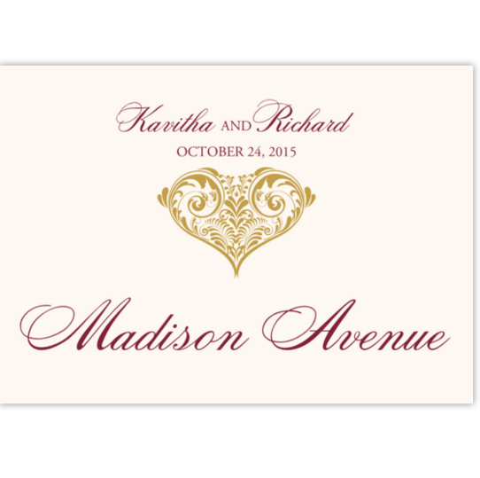 Paisley Power Heart Contemporary and Classic Table Names