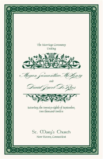 Scott's Garden Celtic Wedding Programs