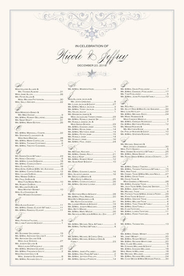 Vintage Snowflake Twist Winter and Holiday Seating Charts