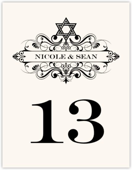 Vintage Star of David Jewish Table Numbers