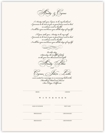 Bickham Classic Contemporary and Classic Wedding Certificates