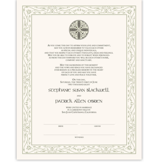 Celtic Cross 07 Celtic Wedding Certificates