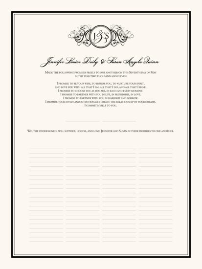 Curly Sue Vintage Monogram Contemporary and Classic Wedding Certificates
