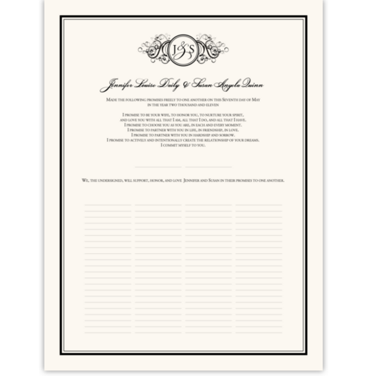 Curly Sue Vintage Monogram Contemporary and Classic Wedding Certificates