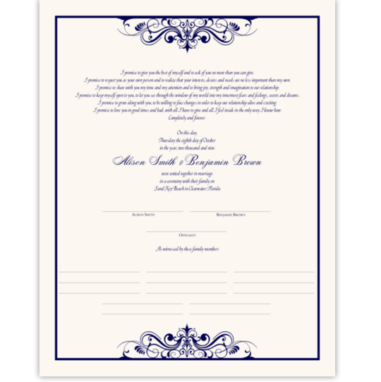 Ginger Breeze Vintage Top & Bottom Contemporary and Classic Wedding Certificates