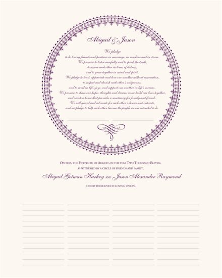 India Inspired Circle Contemporary and Classic Wedding Certificates