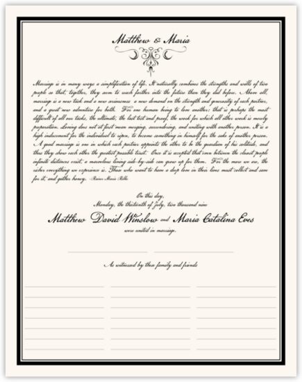 Patriot Contemporary and Classic Wedding Certificates