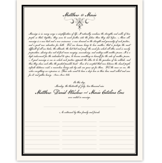 Patriot Contemporary and Classic Wedding Certificates