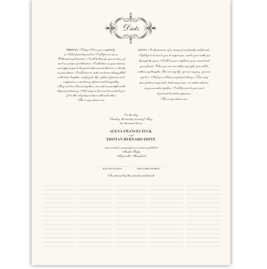 Elegance Traditional Contemporary and Classic Wedding Certificates