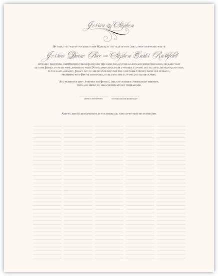 Yves Monogram Contemporary and Classic Wedding Certificates