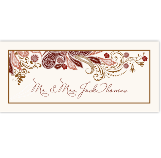 Paisley Garden Contemporary and Classic Place Cards