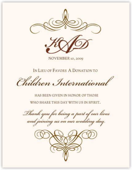 Flourish Monogram 02 Contemporary and Classic Donation Cards