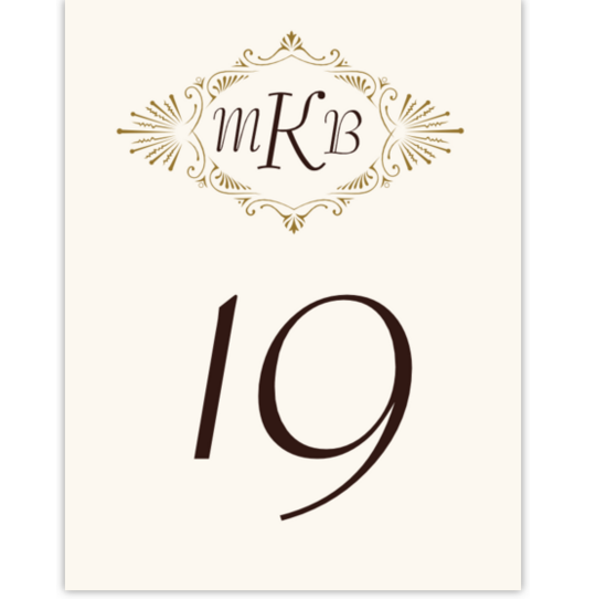 Carmine Tango Monogram Contemporary and Classic Table Numbers