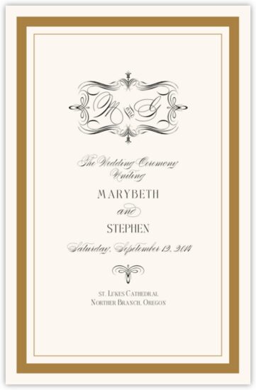 Compendium Monogram Contemporary and Classic Wedding Programs