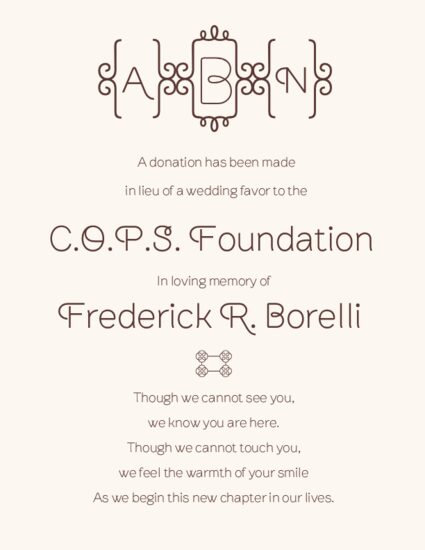 Brownstone Brackets Contemporary and Classic Donation Cards