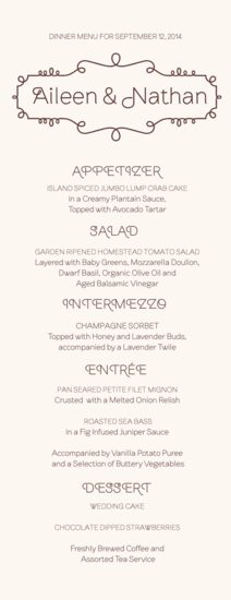 Brownstone Brackets Contemporary and Classic Menus
