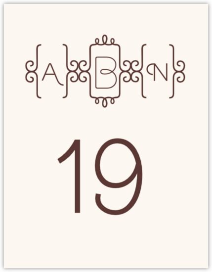 Brownstone Brackets Contemporary and Classic Table Numbers