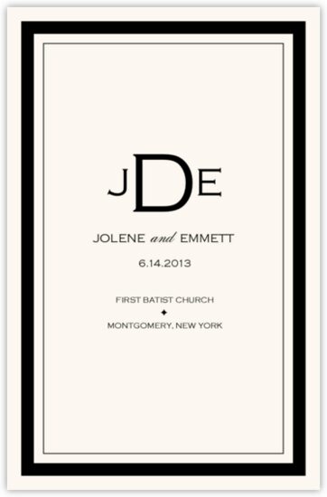Copperplate Monogram Contemporary and Classic Wedding Programs