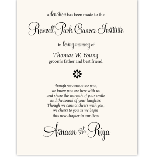 Feel Script Monogram Contemporary and Classic Donation Cards