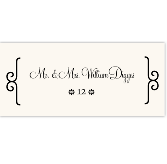 Feel Script Monogram Contemporary and Classic Place Cards