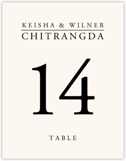 Garamond Monogram Contemporary and Classic Table Numbers