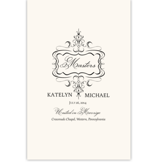 Monsieur Victorian Frame Contemporary and Classic Wedding Programs