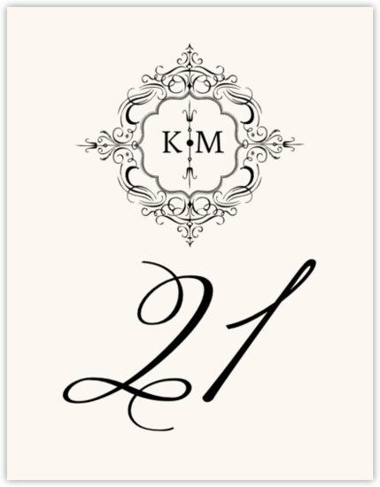 Monsieur Victorian Frame Contemporary and Classic Table Numbers