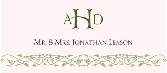 Yana Monogram Contemporary and Classic Place Cards