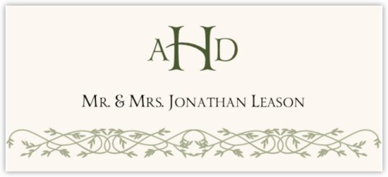 Yana Monogram Contemporary and Classic Place Cards