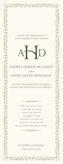 Yana Monogram Contemporary and Classic Wedding Programs