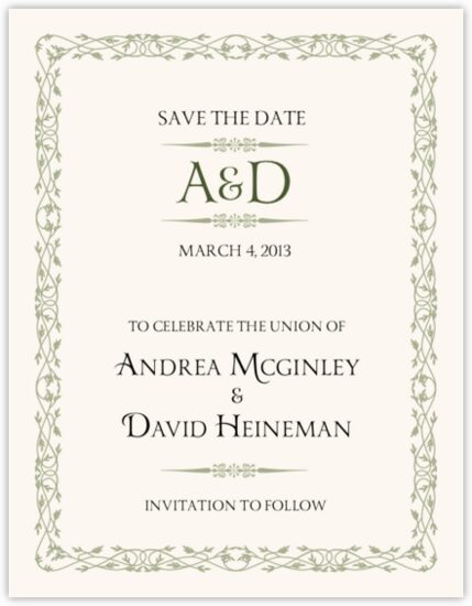 Yana Monogram Contemporary and Classic Save the Dates