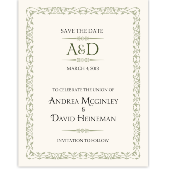 Yana Monogram Contemporary and Classic Save the Dates