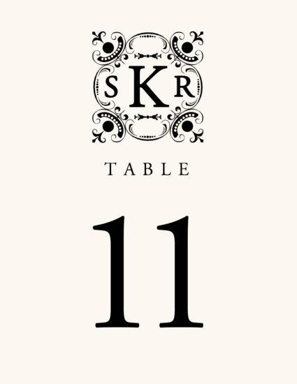 Your Highness Contemporary and Classic Table Numbers