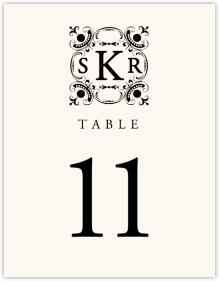 Your Highness Contemporary and Classic Table Numbers