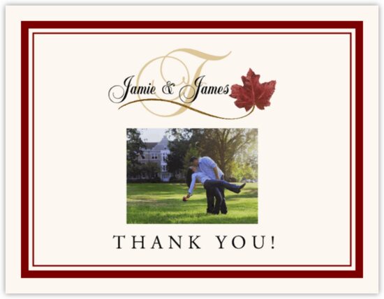 Fall in Love Photo Thank You Notes