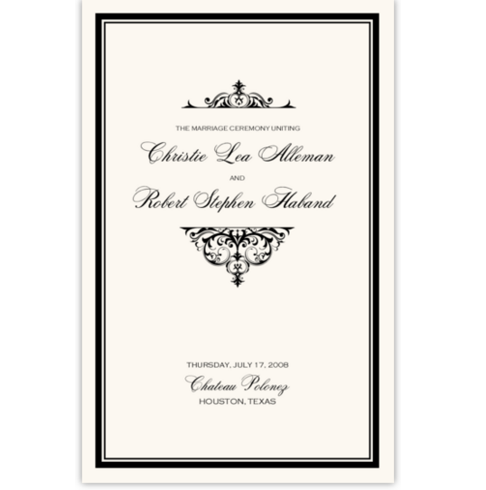 Abbey Cocktail Contemporary and Classic Wedding Programs