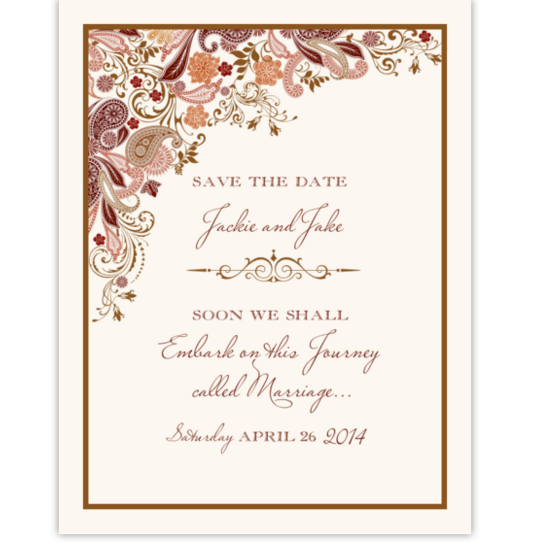 Paisley Garden Contemporary and Classic Save the Dates