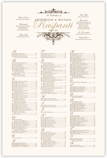 Flirty Eyes Monogram Contemporary and Classic Wedding Seating Charts