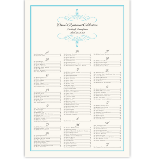 Flourish Monogram 10 Contemporary and Classic Wedding Seating Charts