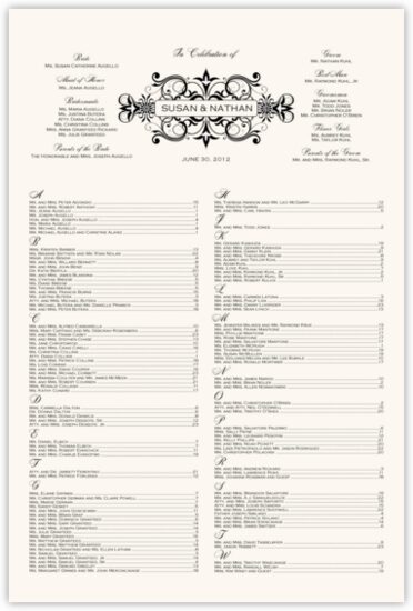 Time Machine Contemporary and Classic Wedding Seating Charts