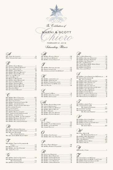Snowflake Pattern 09 Winter and Holiday Seating Charts