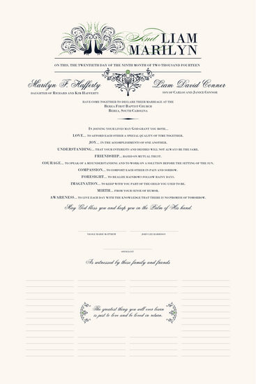 Passionate Peacock 01 Birds and Butterflies Wedding Certificates