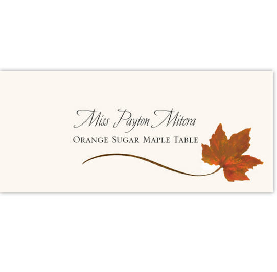 Orange Sugar Maple Wispy Leaf Autumn/Fall Leaves Place Cards