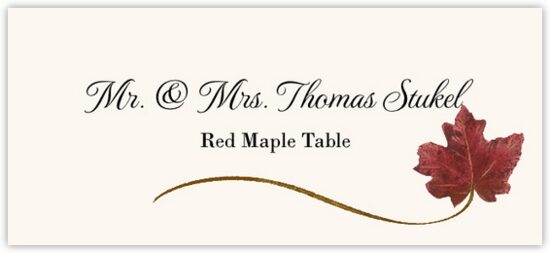 Red Maple Wispy Leaf Autumn/Fall Leaves Place Cards